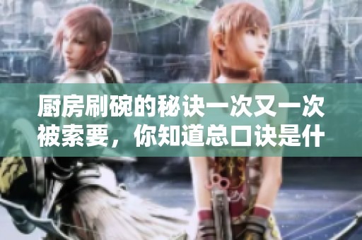 厨房刷碗的秘诀一次又一次被索要，你知道总口诀是什么吗